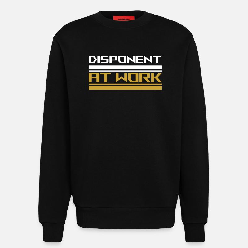 Disponent at work white - Sweatshirt - made by SPREAD - SOLID BLACK