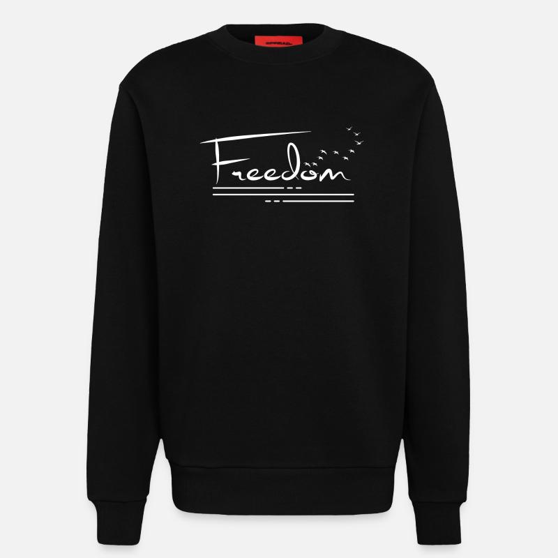 Freedom: Light Bird Flight - Sweatshirt - made by SPREAD - SOLID BLACK