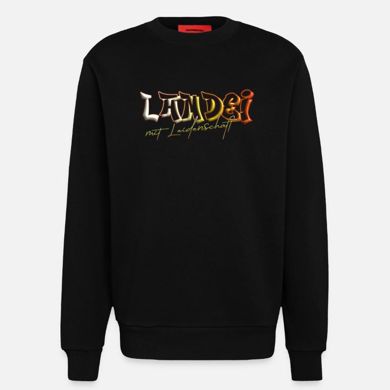 Witziger Spruch Landei mit Leidenschaft - Sweatshirt - made by SPREAD  - SOLID BLACK