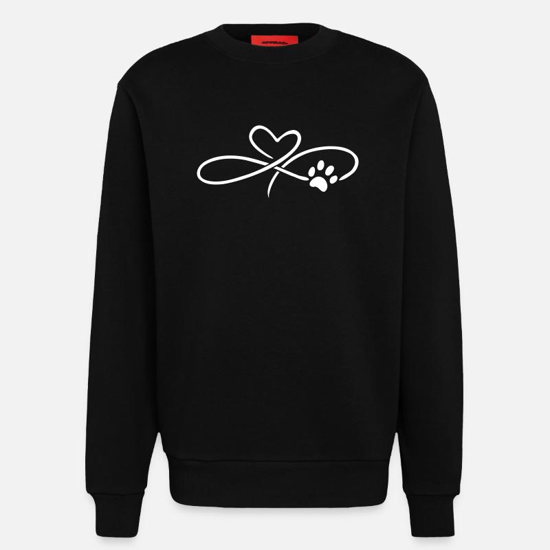 Infinity Herz mit Pfote Hund Katze - Sweatshirt - made by SPREAD  - SOLID BLACK