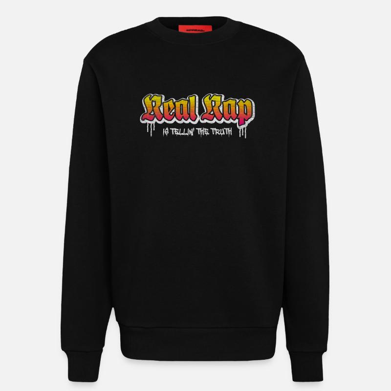 Real Rap - Sweatshirt - made by SPREAD  - SOLID BLACK