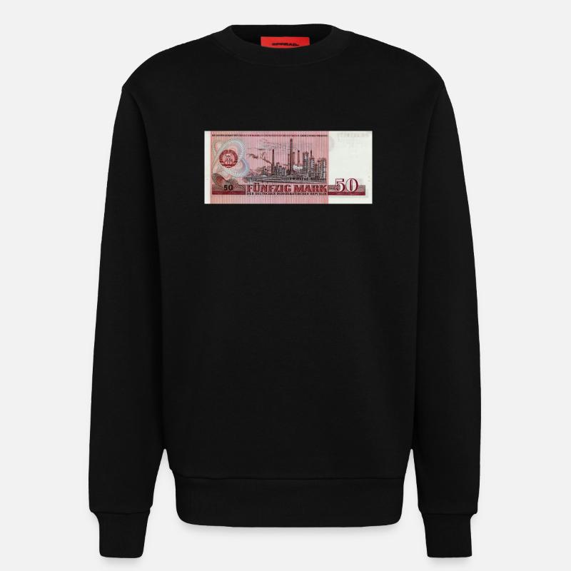 50 Mark der DDR - Sweatshirt - made by SPREAD - SOLID BLACK