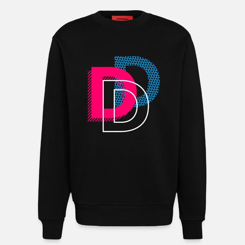 Anfangsbuchstabe D - Sweatshirt - made by SPREAD  - SOLID BLACK