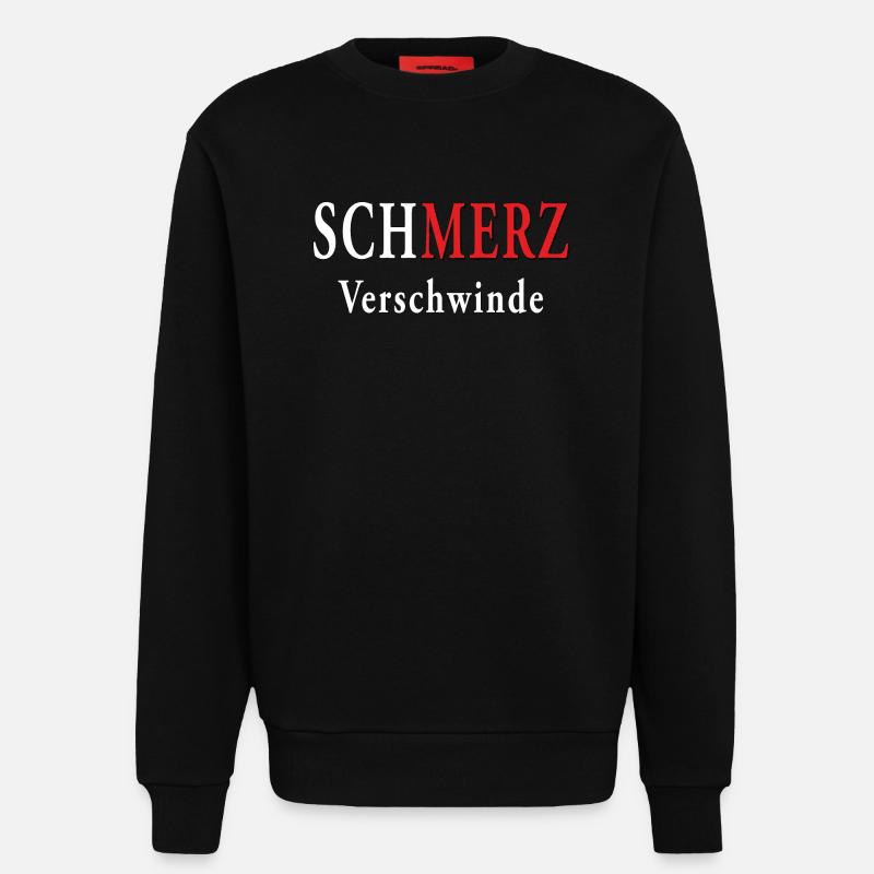 SCHMERZ VERSCHWINDE - Sweatshirt - made by SPREAD  - SOLID BLACK