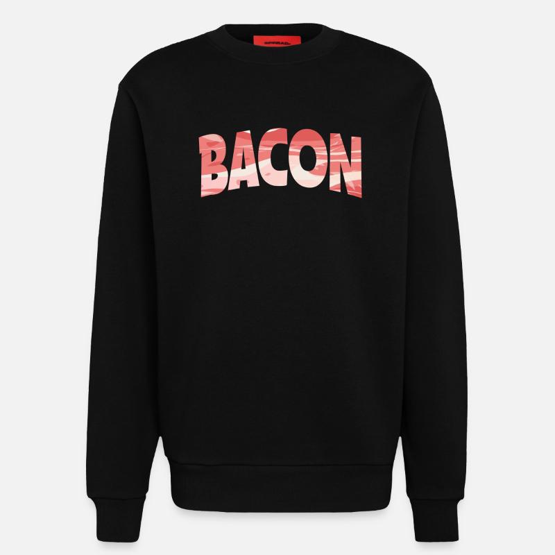 Backward Turned Bacon Illustration - Sweatshirt - made by SPREAD  - SOLID BLACK