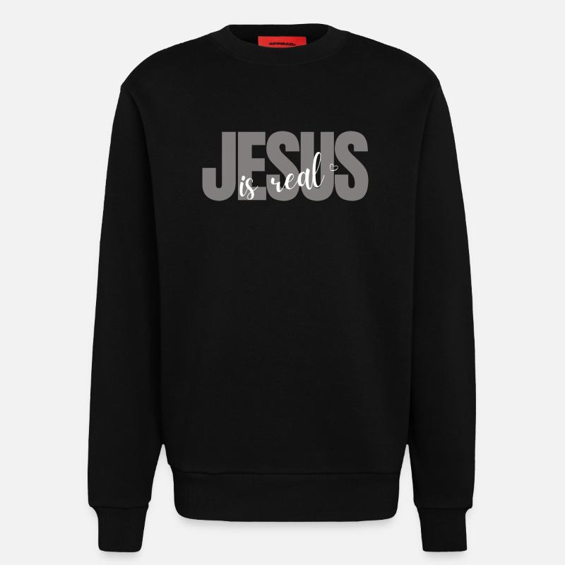 Jesus is Real - Sweatshirt - made by SPREAD - SOLID BLACK
