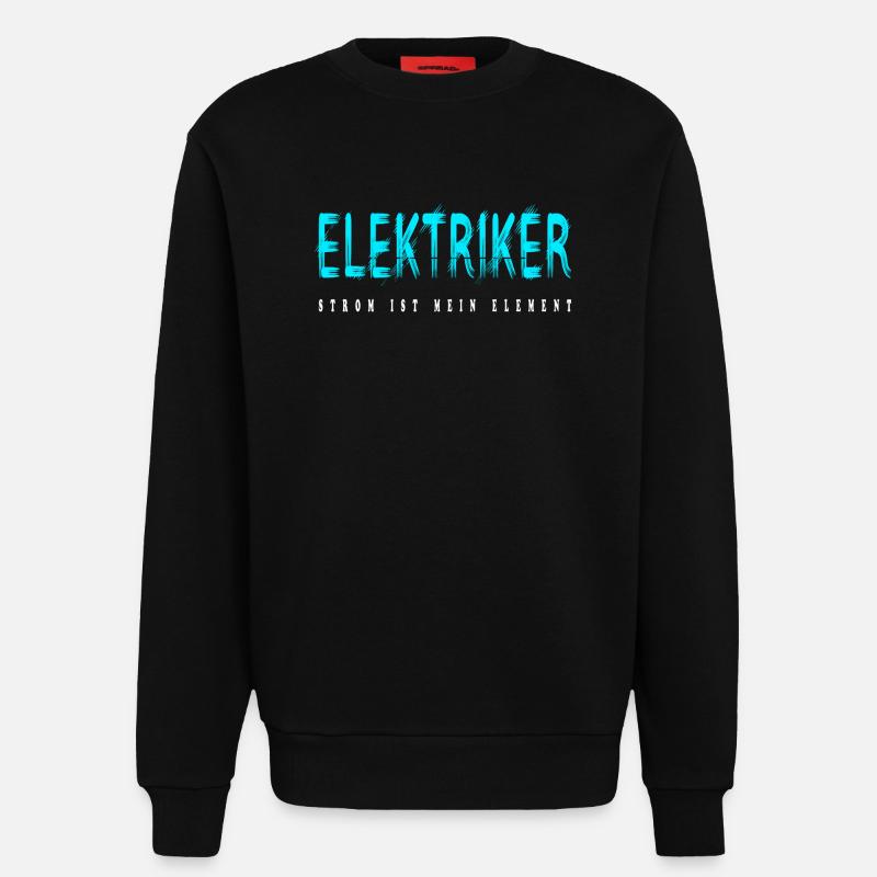 Elektriker Handwerker Design - Sweatshirt - made by SPREAD  - SOLID BLACK