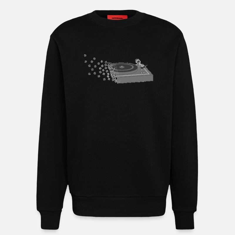 Plattenspieler Pixelart - Sweatshirt - made by SPREAD  - SOLID BLACK