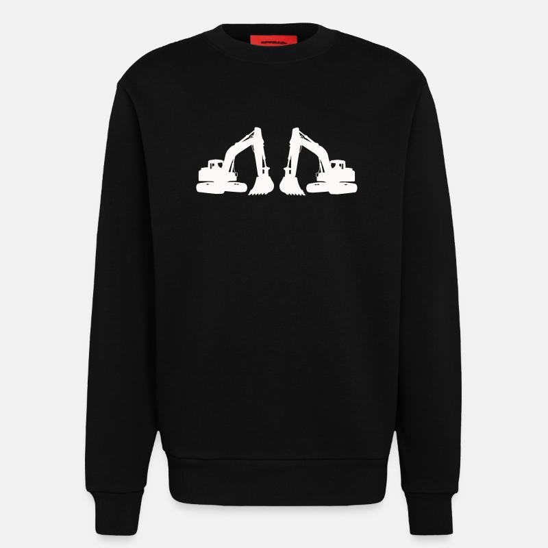 Double Excavator Silhouette - Sweatshirt - made by SPREAD  - SOLID BLACK