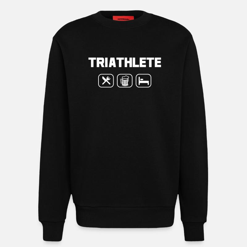 Triathlète - Sweat bio décontracté fabriqué en UE - SOLID BLACK