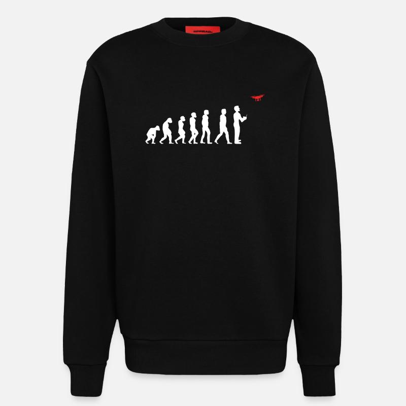 Evolution des Menschen Drohne Pilot - Sweatshirt - made by SPREAD - SOLID BLACK