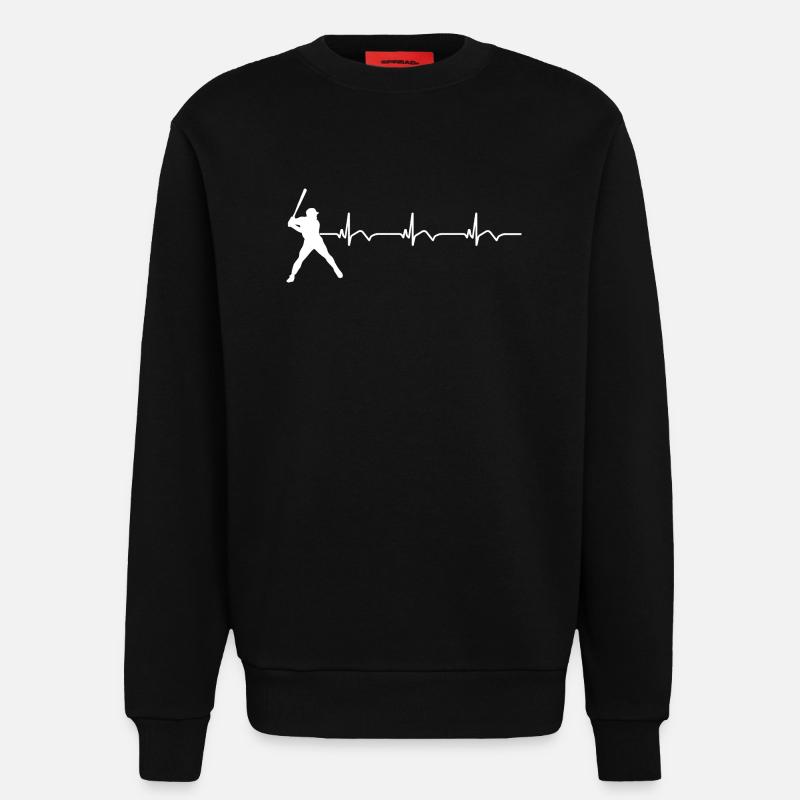 Baseball ECG Batte de baseball - Sweat bio décontracté fabriqué en UE - SOLID BLACK