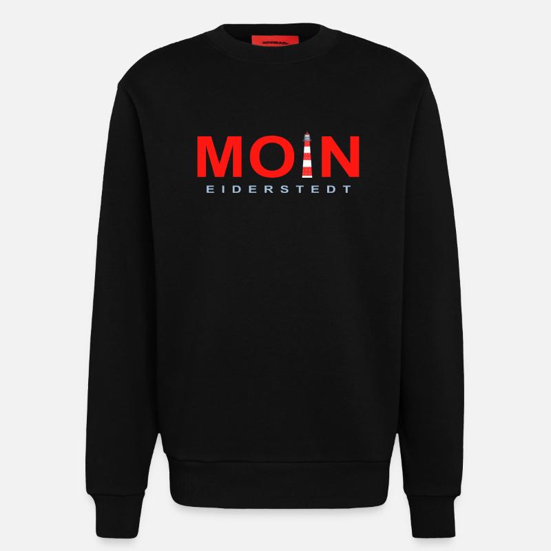 Moin Eiderstedt, Leuchtturm Westerheversand - Sweatshirt - made by SPREAD  - SOLID BLACK