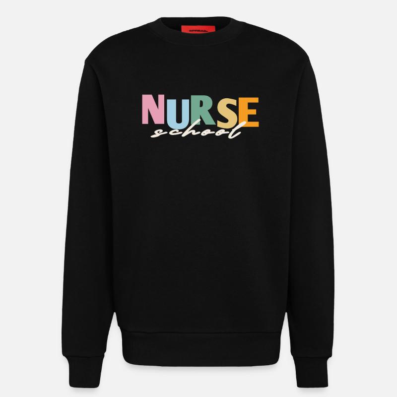 retro krankenschwester schule  - Sweatshirt - made by SPREAD  - SOLID BLACK