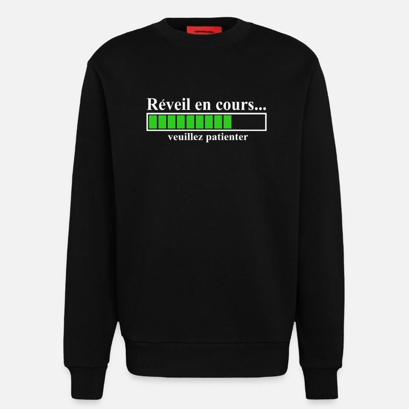 Charging Display Alarm Clock in Progress - Sweatshirt - made by SPREAD - SOLID BLACK