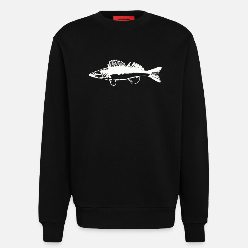 Poisson avec mouvement de l’eau - Sweat bio décontracté fabriqué en UE - SOLID BLACK
