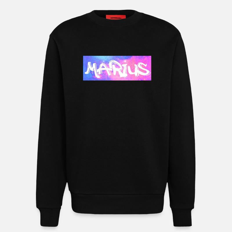 Marius Name Geschenk Geschenkidee Galaxie - Sweatshirt - made by SPREAD  - SOLID BLACK