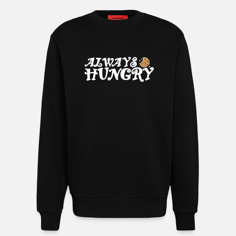 Always hungry bright design - Sweatshirt - made by SPREAD - SOLID BLACK