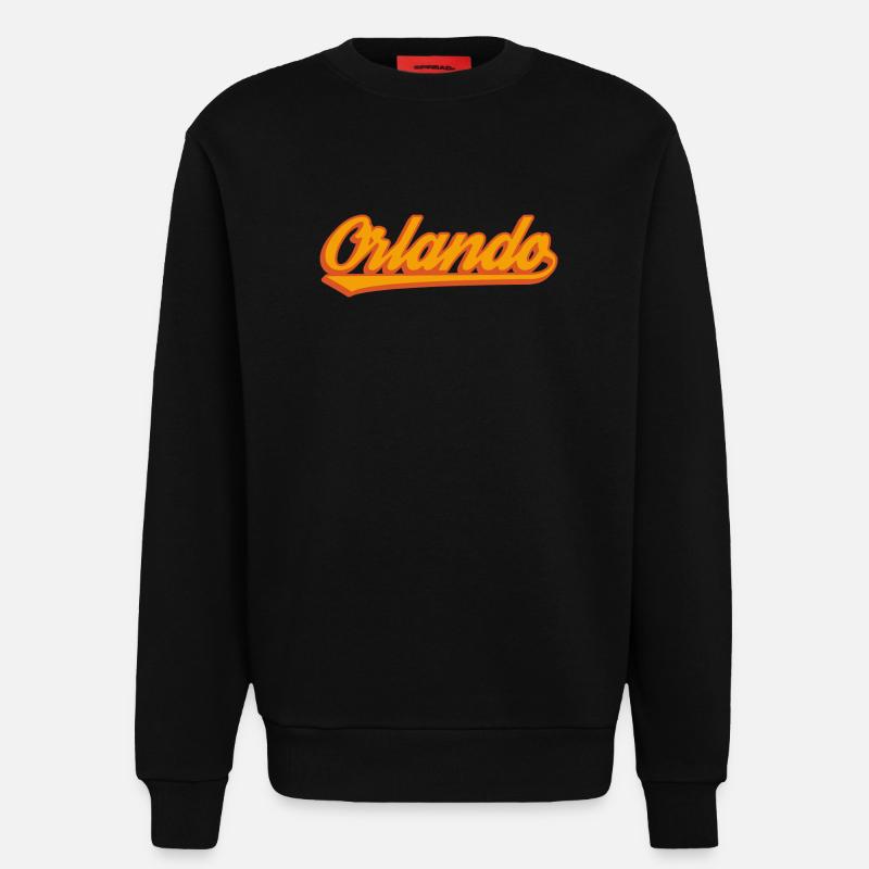 Orlando Retro Script - Sweatshirt - made by SPREAD  - SOLID BLACK