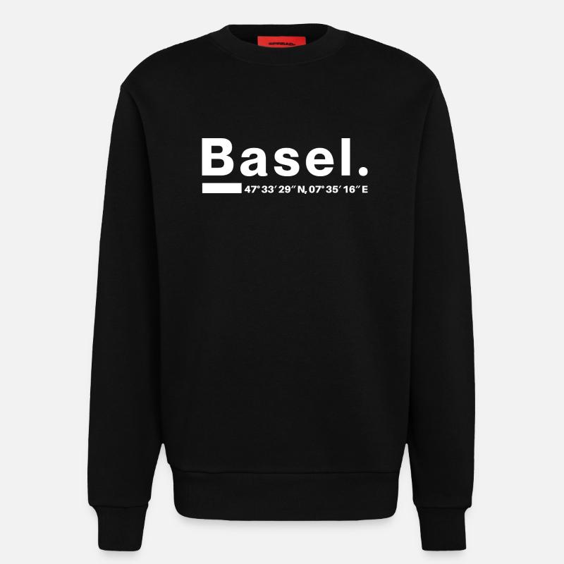 Basel Coordinates - Sweatshirt - made by SPREAD - SOLID BLACK