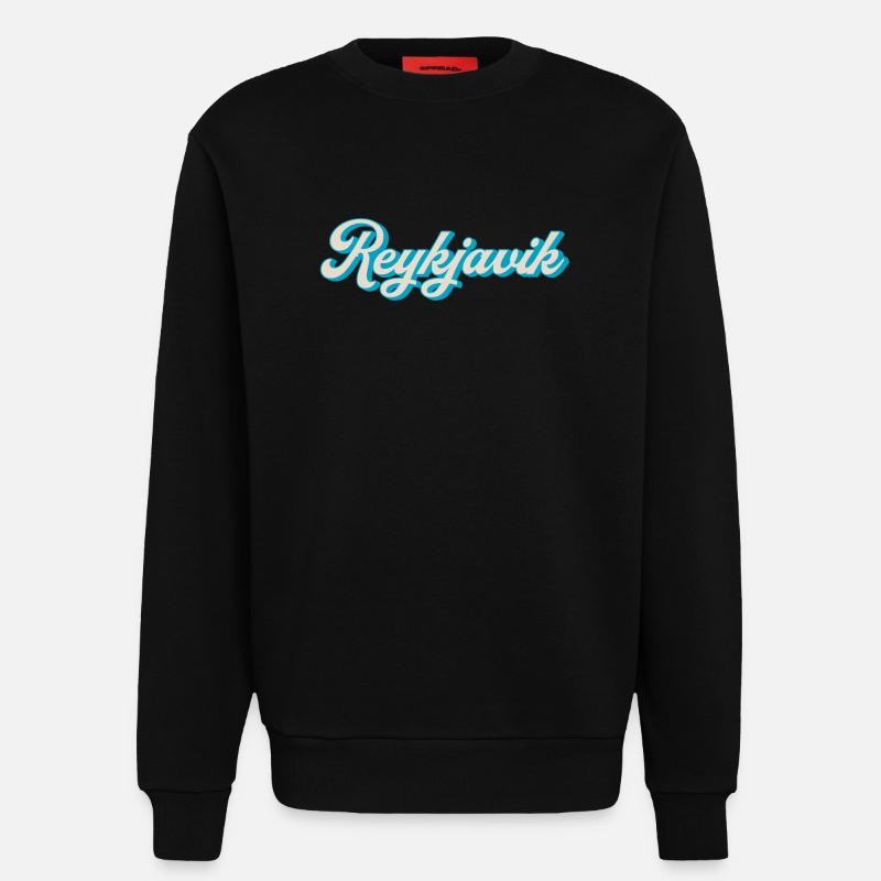 Reykjavik Neon Script - Sweatshirt - made by SPREAD  - SOLID BLACK
