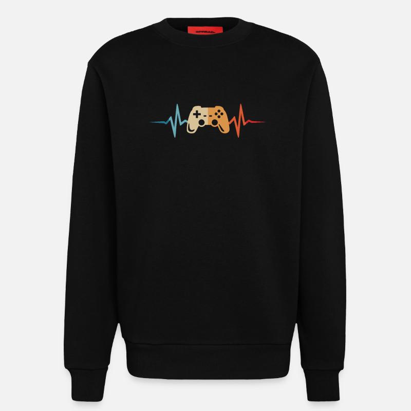 Gamer Herzschlag Gaming Controller Gamepad Zocker - Sweatshirt - made by SPREAD - SOLID BLACK