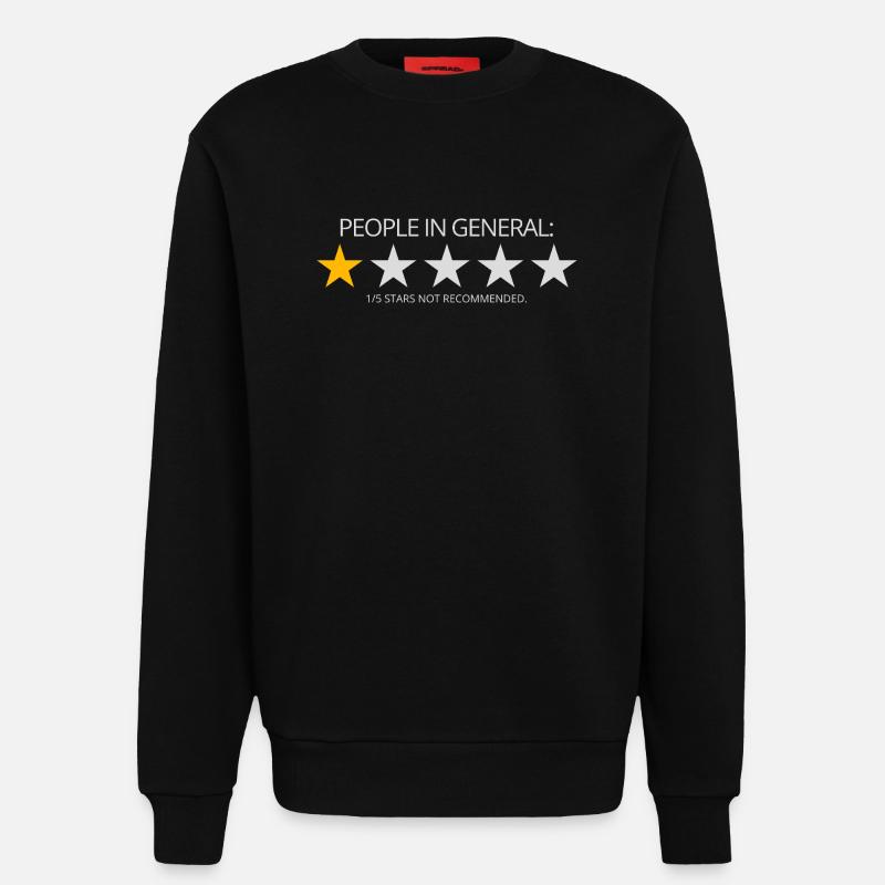 Personnes en général : Non recommandé - Sweat bio décontracté fabriqué en UE - SOLID BLACK