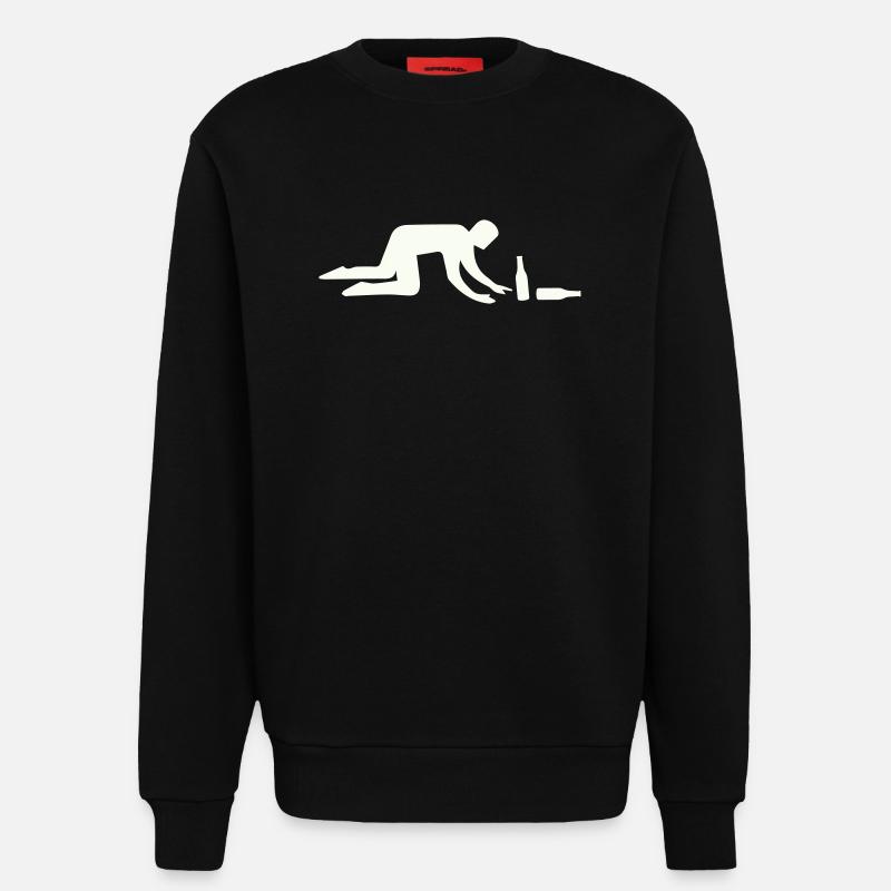 Säufer Silhouette mit Flasche - Sweatshirt - made by SPREAD - SOLID BLACK