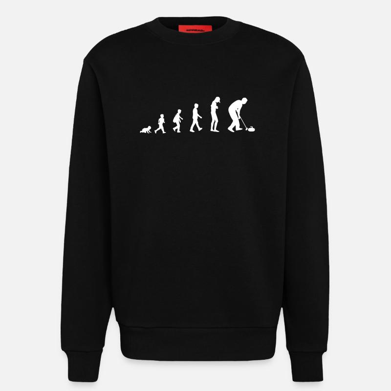 Development into a curling player - Sweatshirt - made by SPREAD  - SOLID BLACK