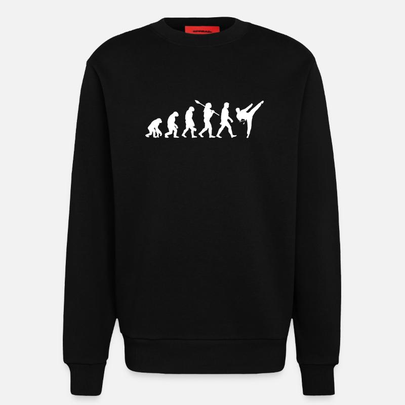 Évolution, Combat, Judo, Karate, MMA, Taekwondo - Sweat bio décontracté fabriqué en UE - SOLID BLACK