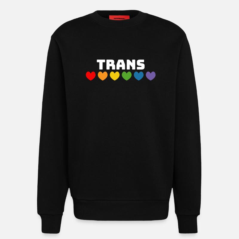 Regenbogenherzchen Trans weiss - Sweatshirt - made by SPREAD  - SOLID BLACK