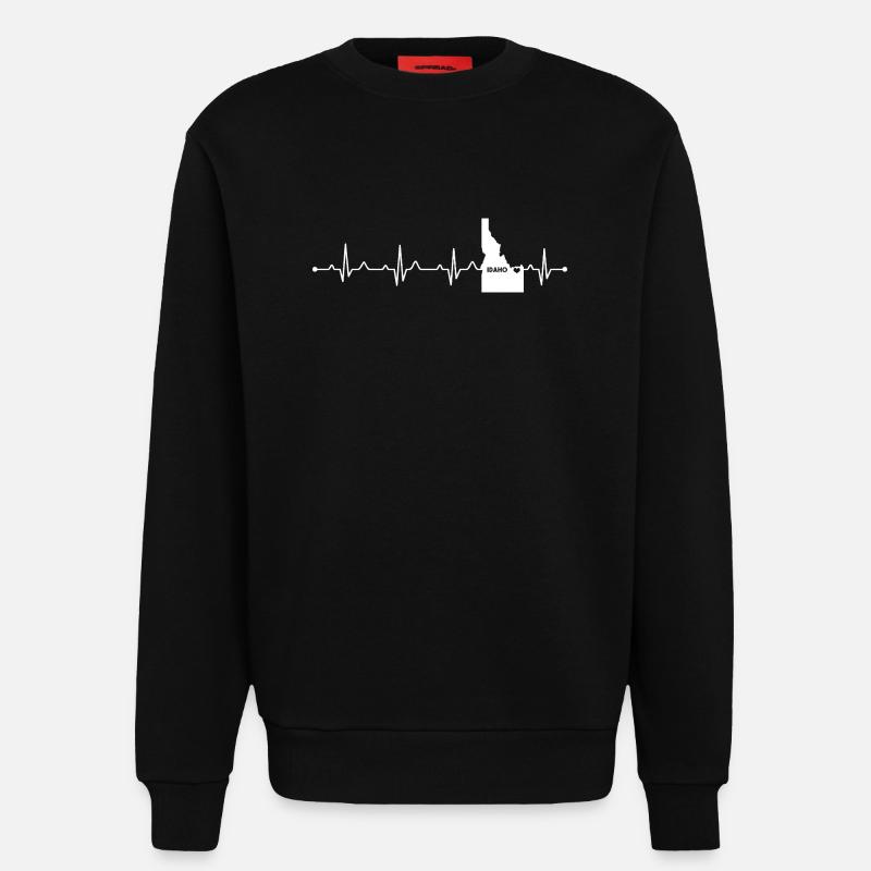 Idaho State Herz-Umriss Gem State Pride - Sweatshirt - made by SPREAD - SOLID BLACK