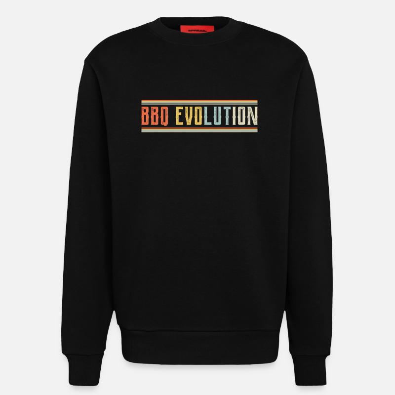 BBQ Evolution Design - Sweatshirt - made by SPREAD  - SOLID BLACK