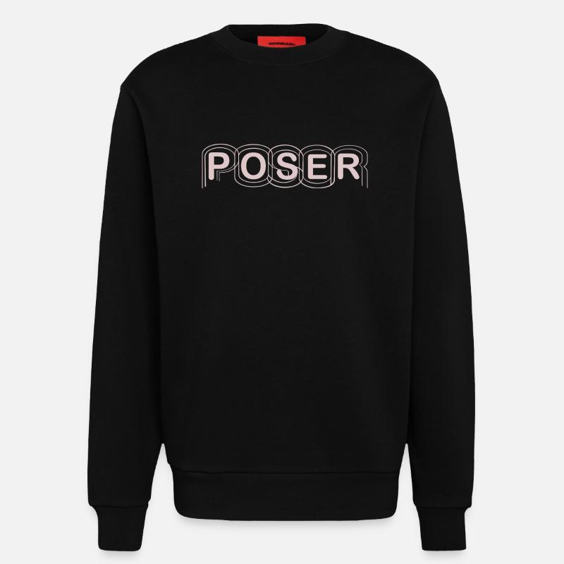 Minimalist POSER Text Design - Sweatshirt - made by SPREAD - SOLID BLACK