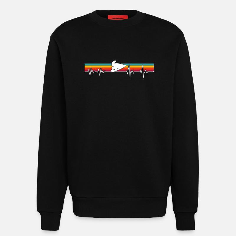 Sole Pulse on Retro Stripes - Sweatshirt - made by SPREAD  - SOLID BLACK