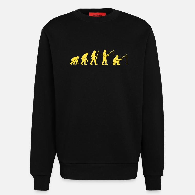 Fishing Evolution Path Design - Sweatshirt - made by SPREAD  - SOLID BLACK