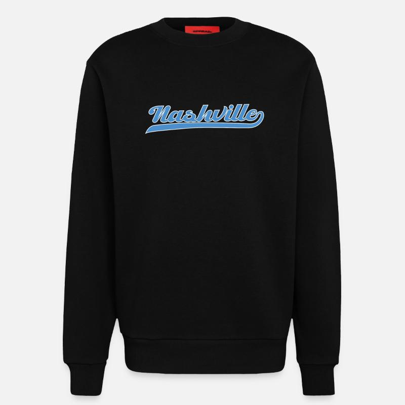 Nashville Script with Swing Line - Sweatshirt - made by SPREAD  - SOLID BLACK