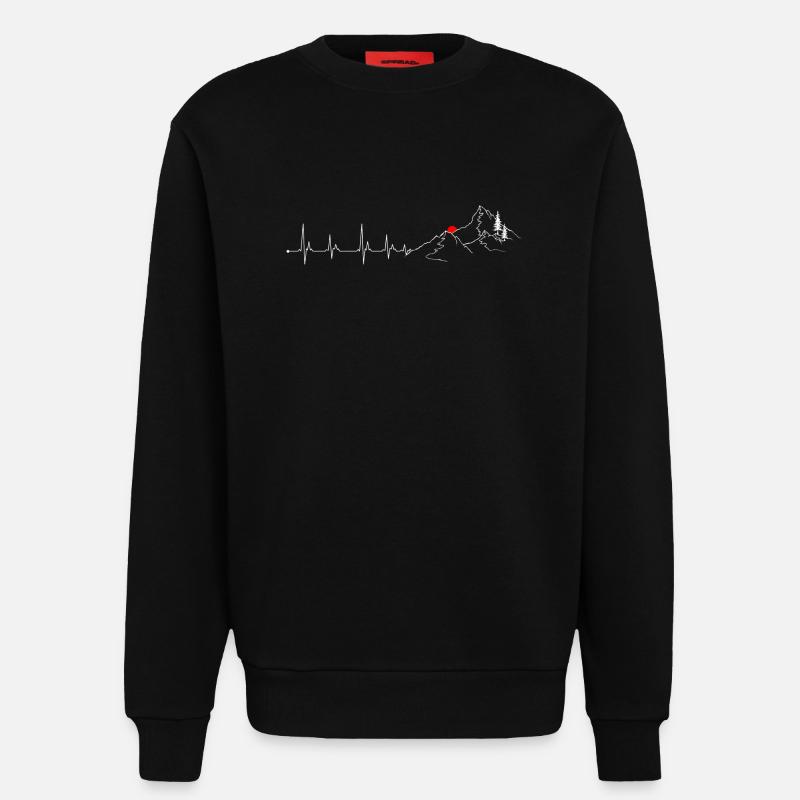 Gipfel: Pulse, Roter Gipfel - Sweatshirt - made by SPREAD  - SOLID BLACK