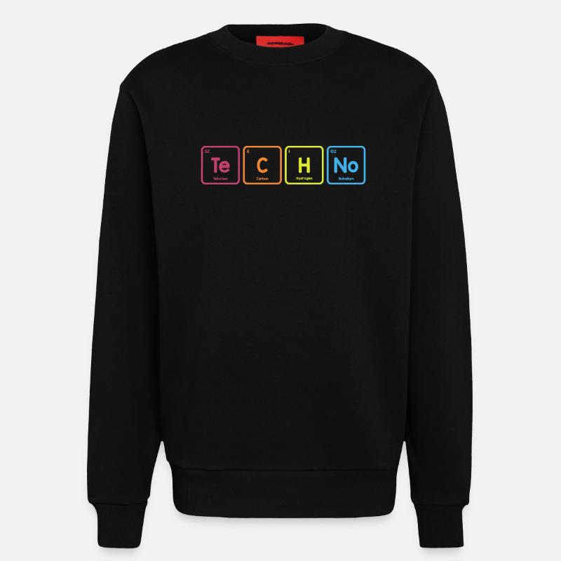 Techno elements - Sweatshirt - made by SPREAD  - SOLID BLACK