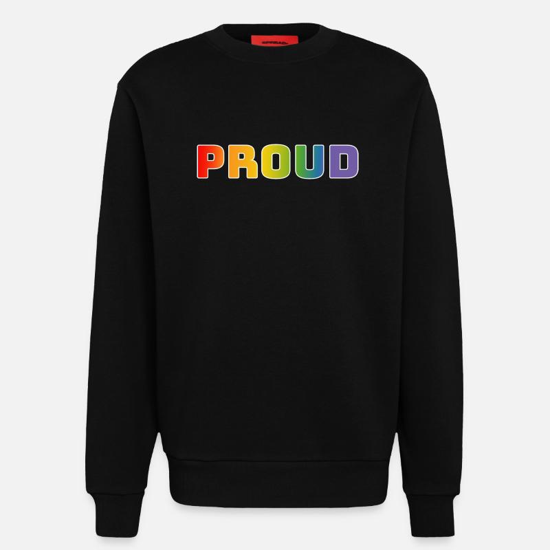 Rainbow proud white - Sweatshirt - made by SPREAD  - SOLID BLACK