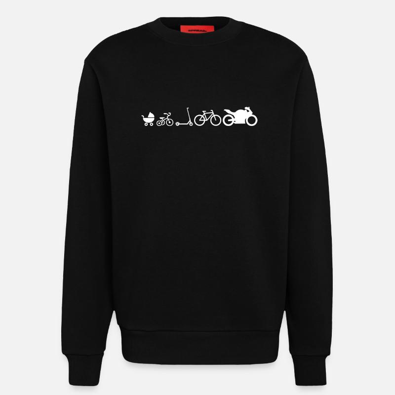 Motorad Evolution Development Funny - Sweatshirt - made by SPREAD - SOLID BLACK