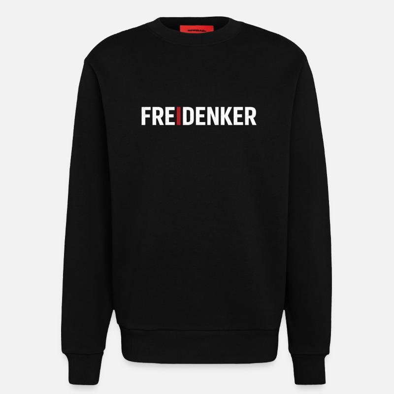 Freidenker – Starkes Typografie Statement - Sweatshirt - made by SPREAD  - SOLID BLACK