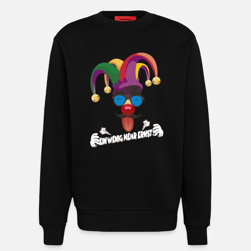 Bunter Jester mit Gläsern - Sweatshirt - made by SPREAD  - SOLID BLACK