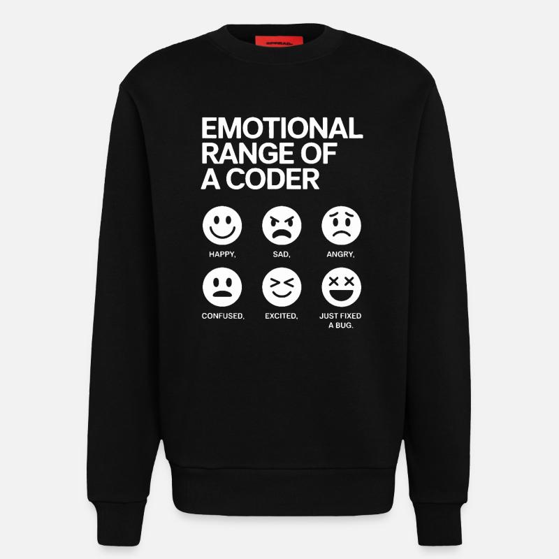 Emotionale Bandbreite eines Programmierers - Sweatshirt - made by SPREAD - SOLID BLACK
