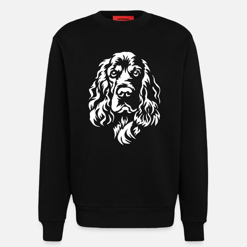 Englischer Cocker Spaniel Kopf "Black Edition" - Sweatshirt - made by SPREAD - SOLID BLACK
