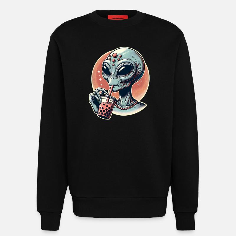 Alien Bubble Tea - Sweatshirt - made by SPREAD  - SOLID BLACK