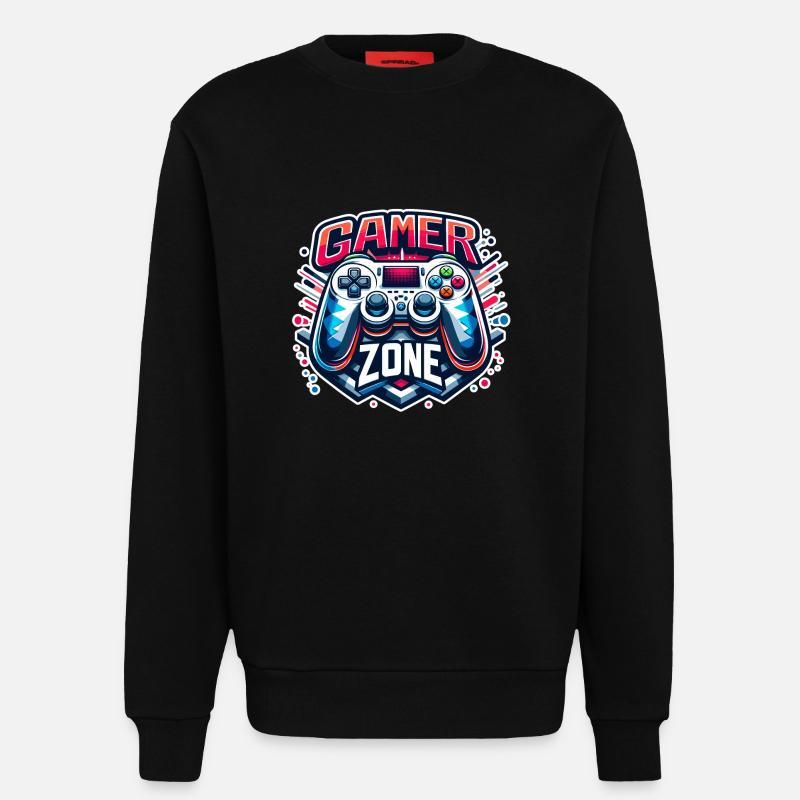 Gamer Zone - Controller Illustration - Sweatshirt - made by SPREAD  - SOLID BLACK