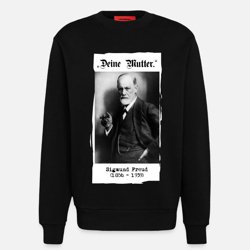 Sigmund Freud - "Deine Mutter." - Sweatshirt - made by SPREAD  - SOLID BLACK
