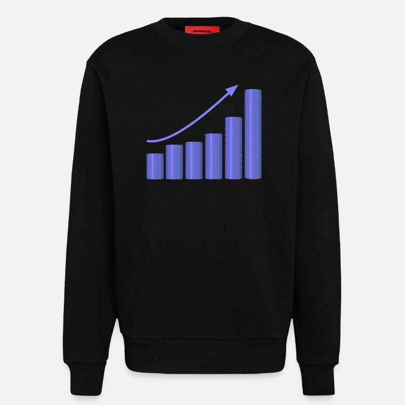 Wachstumsdiagramm mit dynamischer Steigung - Sweatshirt - made by SPREAD - SOLID BLACK