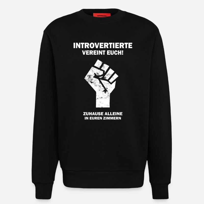 Introvertierte vereint euch - Sweatshirt - made by SPREAD  - SOLID BLACK